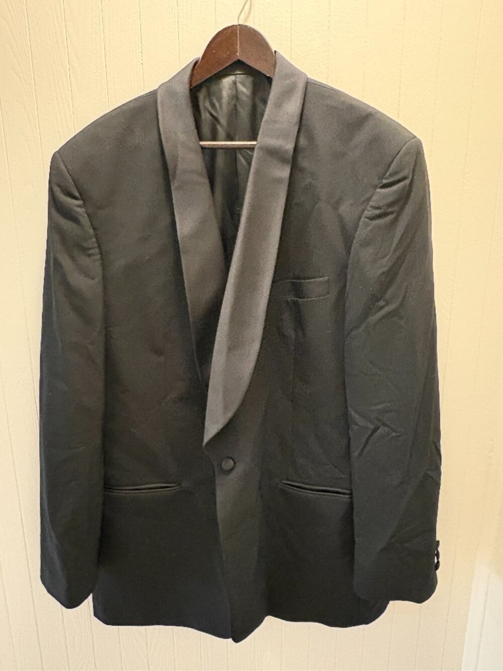 100% Wool Black One Button Tuxedo Jacket Monsieur Givenchy estimated 42L